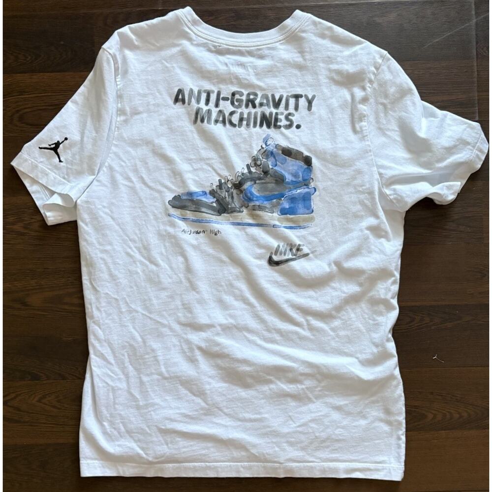 Nike Air Jordan Men’s Size Large Graphic White T-Shirt Anti-Gravity FD7029-100